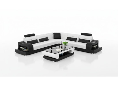 Leather sofa couch living landscape decor corner corner sofa modern suite design