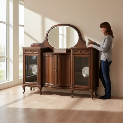 Classic Antique Wood Standing Mirror Model W-NL-Kr Add-on Mirror