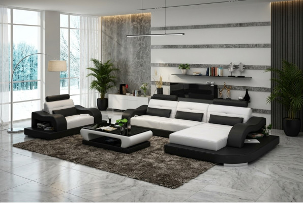 Leather sofa couch living landscape corner sofa corner armchair design modern sofa G8005E