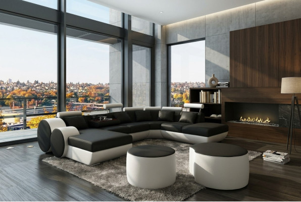 Corner sofa, sofa, couch, upholstery, living area, leather corner sofas, set, sofas Madrid
