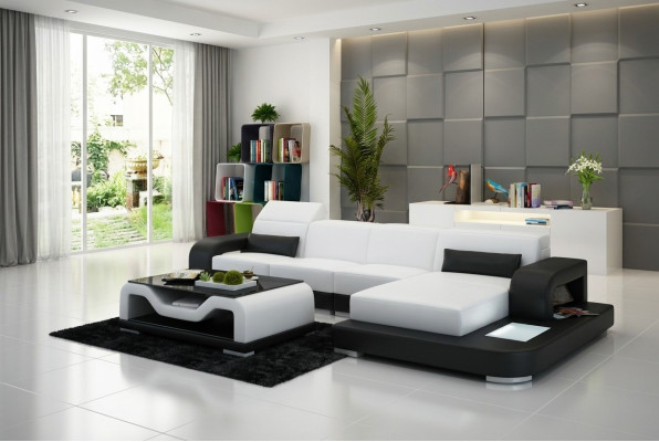 Leather sofa couch living landscape corner sofa corner set design modern sofa