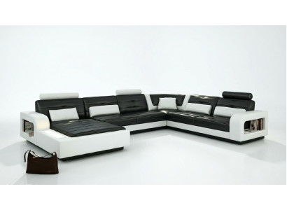 Corner sofa couch upholstered living landscape leather corner sofas set U shape H2209