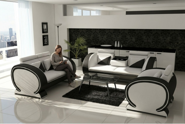 Leather sofa set couch upholstery leather suite couches sofas 3+2+1