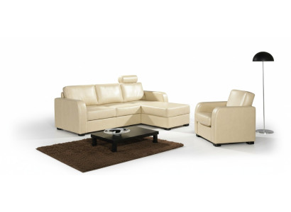 Corner sofa, sofa, couch, leather, textile fabric, living area suite, upholstery corner CAPRI