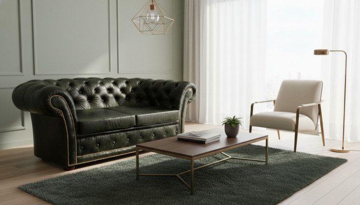 Chesterfield Couch Sofa Set 3-Seater Upholstery Leather Sofas New LEICESTERII