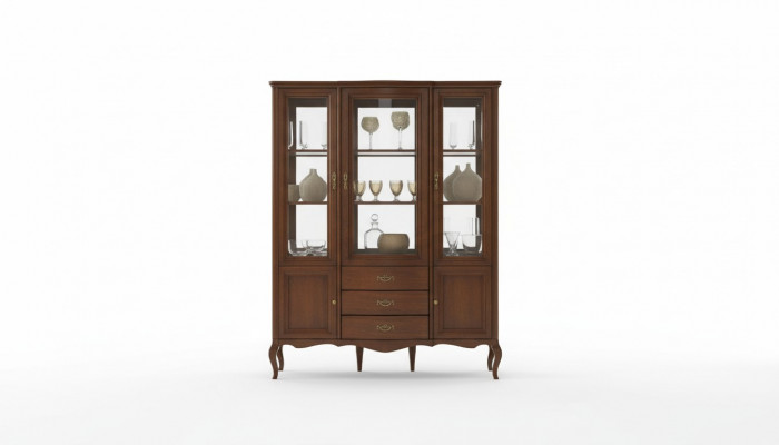 High-quality display cabinet wood glass showcases classic Italian furniture new