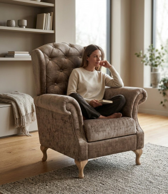 Armchair Couch Sofa Recliner Lounge Upholstery Wing Chair Paris Lux