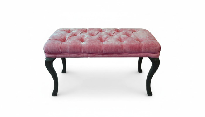 Chesterfield Hocker Side Stool Ottoman Couch Leather Fabric TORBAY II New
