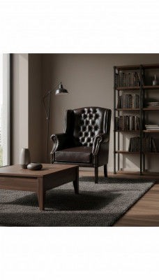 Chesterfield armchair wingback armchair TV chair couch relax leather sofa seat C.15