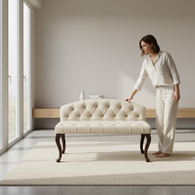 Chesterfield Bank Chaise Sofa Couch 3 Seat Club Lounge Chaise Lounge Ottoman New