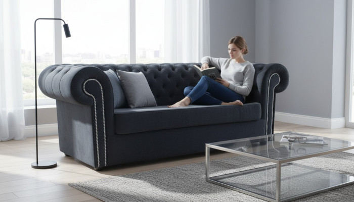 Chesterfield Velvet Fabric Sofa Couch Upholstery 3 Seat Classic Couches New