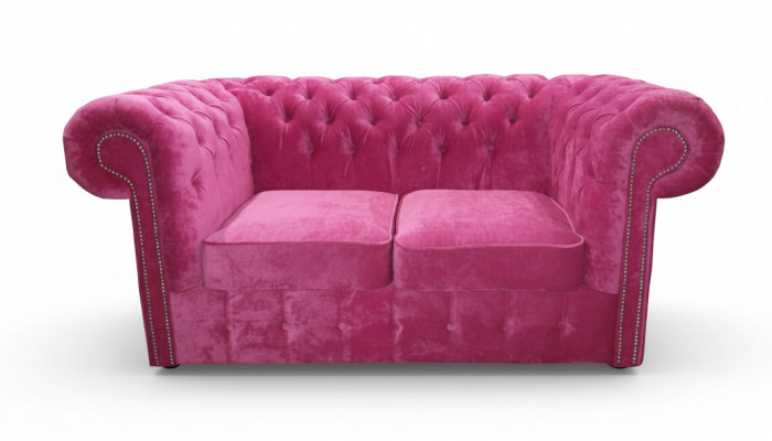 Chesterfield textile velvet fabric sofa couch upholstery 2-seater classic couches new!