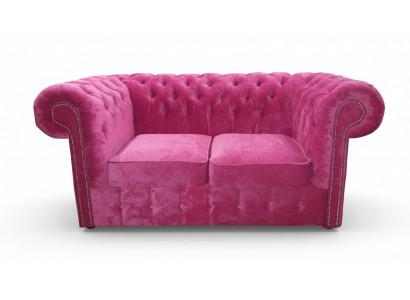 Chesterfield textile velvet fabric sofa couch upholstery 2-seater classic couches new!
