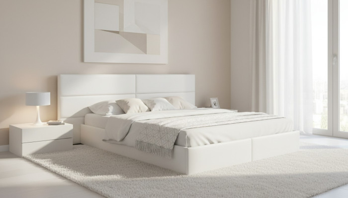 Bed, beds, double bed, hotel, upholstered bed, XXL wall upholstered bed, XXL bed, new.