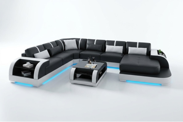 Leather sofa couch living landscape corner sofa corner set design modern sofa