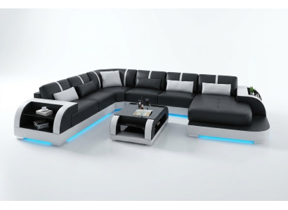 Leather sofa couch living landscape corner sofa corner set design modern sofa