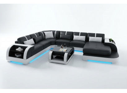 Leather sofa couch living landscape corner sofa corner set design modern sofa