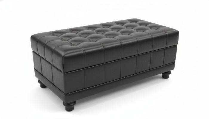 Chesterfield footstool ottoman pouf footrest upholstery leather textile