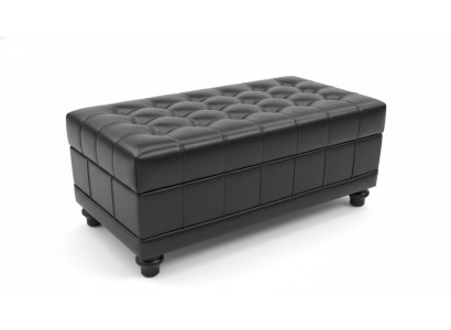 Chesterfield footstool ottoman pouf footrest upholstery leather textile