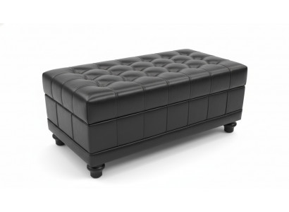 Chesterfield footstool ottoman pouf footrest upholstery leather textile