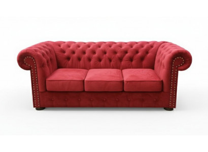 Chesterfield Sofa Couch Upholstered Textile Fabric 3 Piece Designer Sofa Set Couches