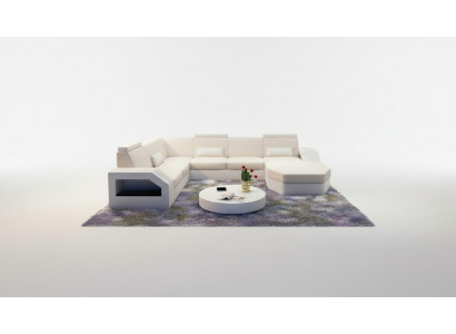 Designer sofa corner sofa leather fabric textile upholstery suite living landscape