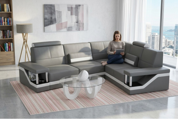 Leather sofa corner couch sofa couch poster corner suite sofas fabric leather suite new