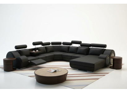 Designer sofa living landscape U-shape couch corner sofa upholstery suite corner suite