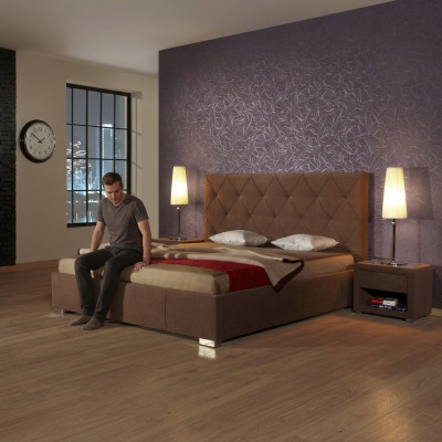 Designer upholstered double bed, beds, bed, bedroom, double bed, leather bed, new 2700