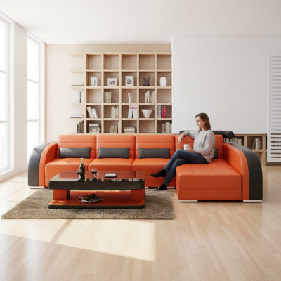 Big Couch Sofa Living Area Upholstery Corner Leather Sofa Set Couches Bergamo