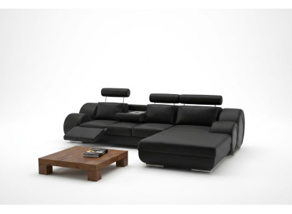 Designer suite living landscape corner couch sofa upholstered leather sofa sofas new