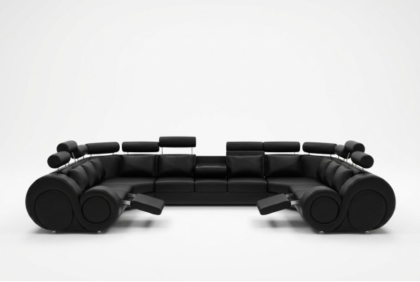 Sectional sofa leather sofa upholstered couch XXL big living landscape leather sofa sofa Berlin 6