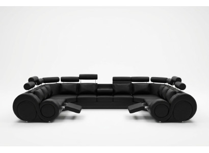Sectional sofa leather sofa upholstered couch XXL big living landscape leather sofa sofa Berlin 6