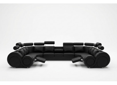 Sectional sofa leather sofa upholstered couch XXL big living landscape leather sofa sofa Berlin 6