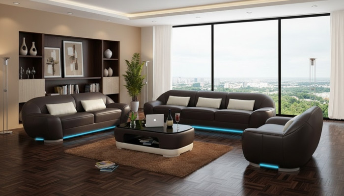 Leather sofa couch sectional corner sofa set design decor modern sofa