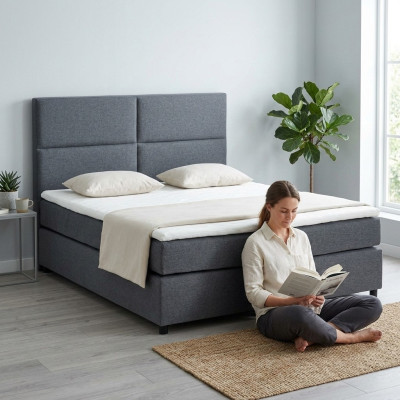 Continental box spring bed beds textile bed upholstery high double leather