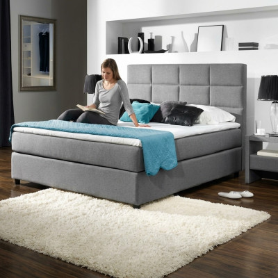 Continental box spring bed beds double leather upholstery high textile bed