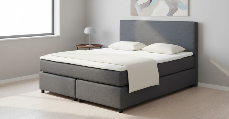 Continental box spring beds upholstered high double leather textile bed