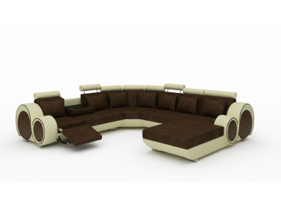 TEXTILE SOFA XXL LIVING LANDSCAPE FABRIC COUCH BIG SOFA UPHOLSTERED CORNER SECTIONAL SOFA NEW