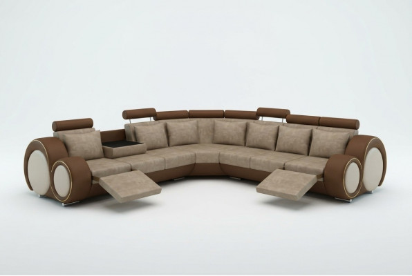 Textile sofa designer sofa couch corner sofa living landscape corner new suite leather!!!