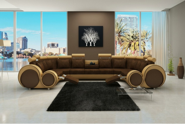 Corner sofa living space upholstery couch seat corner suite fabric leather XXL