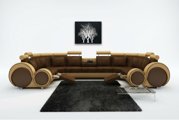 Corner sofa living space upholstery couch seat corner suite fabric leather XXL