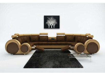 Corner sofa living space upholstery couch seat corner suite fabric leather XXL