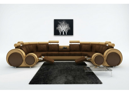 Corner sofa living space upholstery couch seat corner suite fabric leather XXL