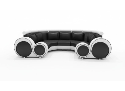Exclusive modern leather sofa made from premium faux leather with a wooden frame