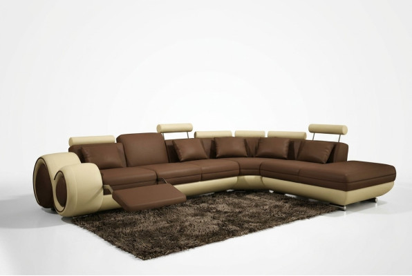 Leather sofa designer leather couch corner sofa suite furniture living landscape new black