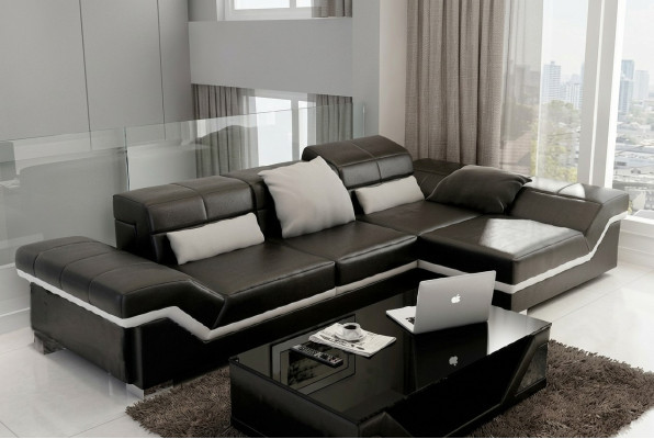 Sectional sofa couch upholstery living landscape leather corner sofas set L shape NYIII