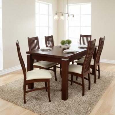 Dining table + 6 chairs for dining room set, dining group, classic table, new