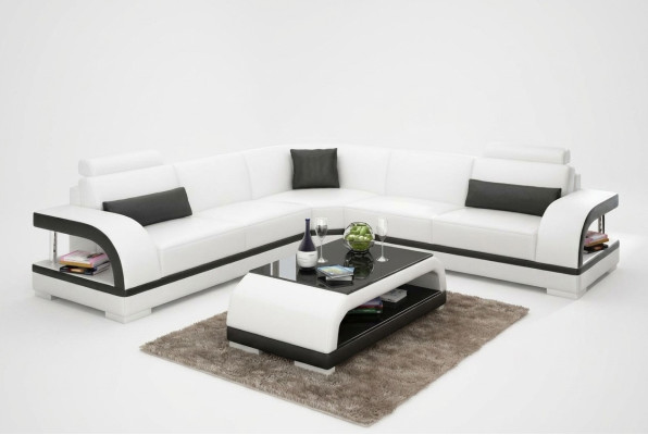 Leather Sofa Couch Living Landscape Corner Sofa Corner Suite Design Modern Sofa G8011B