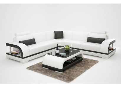 Leather Sofa Couch Living Landscape Corner Sofa Corner Suite Design Modern Sofa G8011B